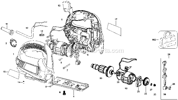 Black and Decker KS405-AR (Type 1) 400w Single Speed Jig Saw Power Tool Page A Diagram